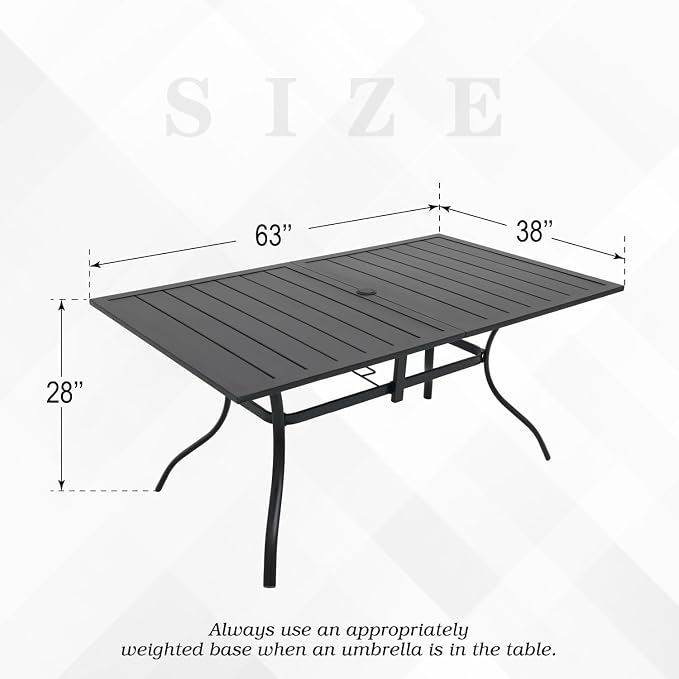 Vrivla Outdoor Dining Table, Rectangular Patio Table - Image 3