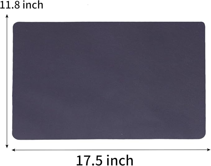 Faux Leather Placemats Set of 6, Reversible PU Placemat - Image 4