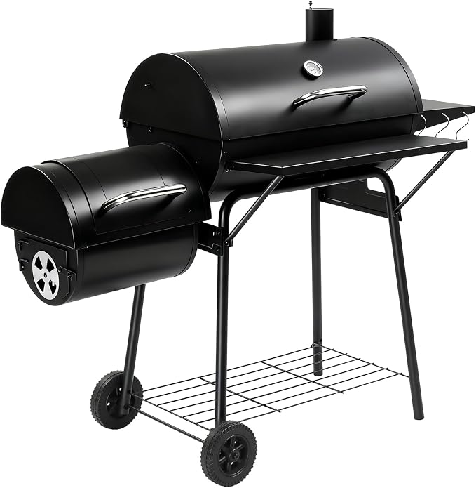 Outvita Charcoal Grill with Offset Smoker, Barrel Barbecue Smoker Grill with by Outvita