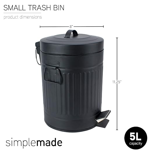 SIMPLEMADE Round Step Trash Can, Stainless Steel - Image 7