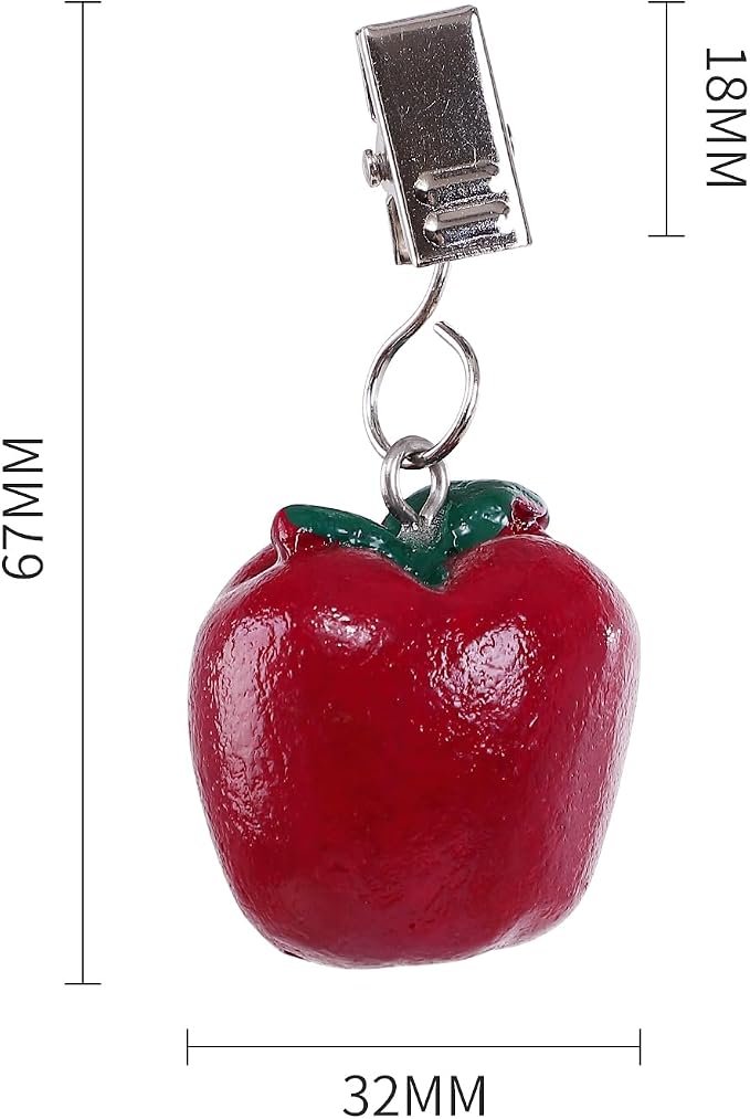 TwoFish Home Set of 4 Resin Red Apple Tablecloth Weights Clips Handicraft Red - Image 5