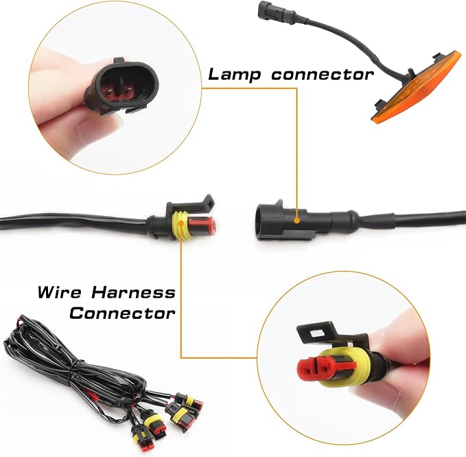 4 PCS Grill Led Lights, Amber Raptoor Grille Lights Plug Play Car Accessories - Image 4