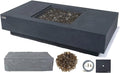 Elementi+ | Cannes Gas Fire Pit Cast Concrete 60" Rectangular Fire Table by AMSFireplaceInc