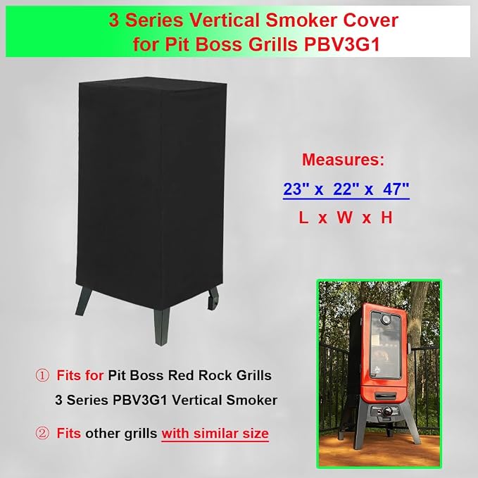 Smoker Cover for Pit Boss Grills PBV3G1 Vertical Smoker, 600D Vertical Grill - Image 2