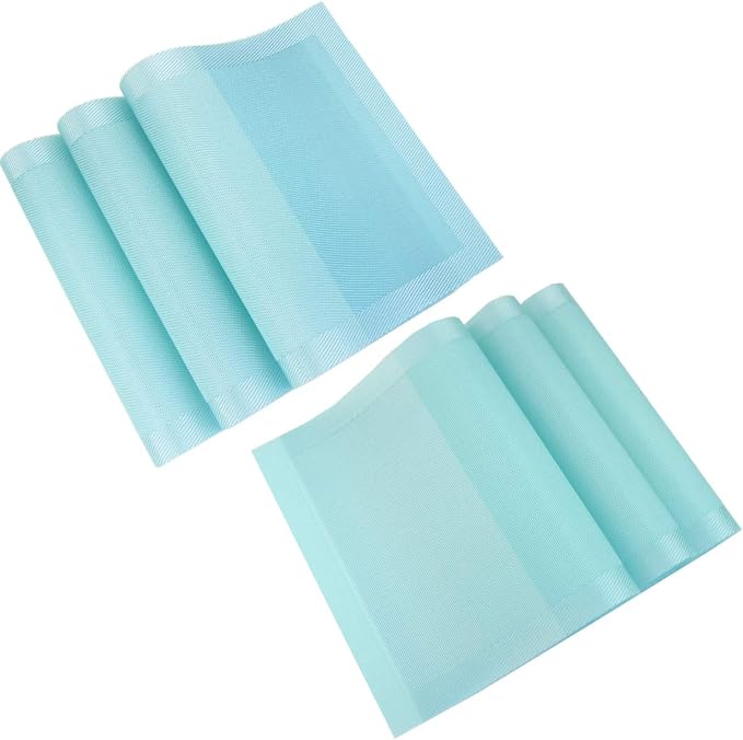 PIGCHCY Placemats Non-Slip Plastic Easy to Clean Woven Vinyl Placemats - Image 6