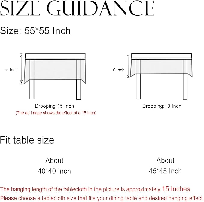 ISAENNE Designer Christmas Red Small Square Tablecloth, Linen Table Cloth - Image 7
