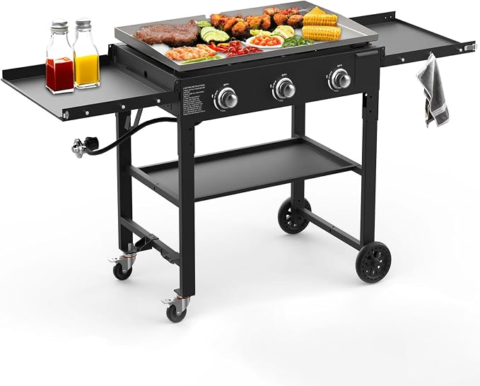 BESTFIRE 3 Burner 35" Flat Top Grill, 000 BTU Flat Grills Outdoor Cooking by GrillsOutdoorCooking