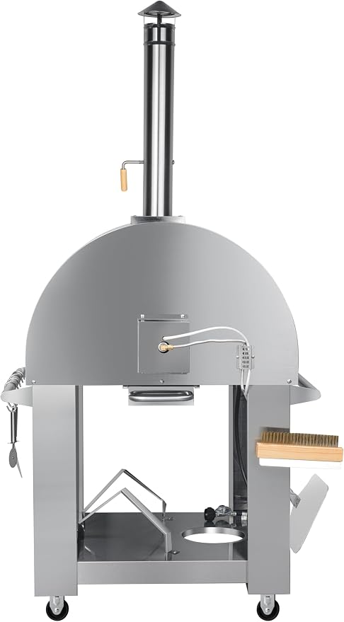 KoolMore 32 in. Outdoor Gas and Wood fired Pizza Oven in Stainless-Steel - Image 10
