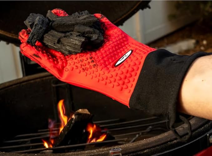 Xomi Premium Silicone Heat and Fire Retardant BBQ & Baking Gloves. - Image 4