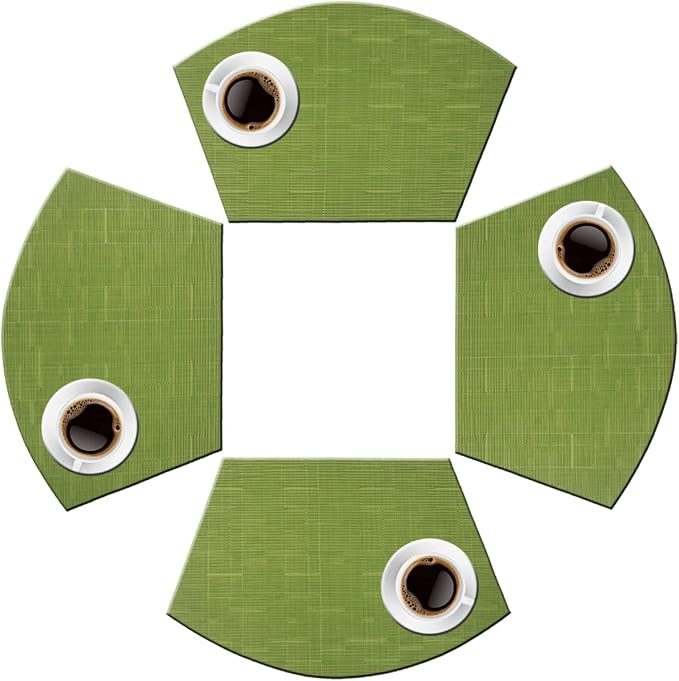 PIGCHCY Wedge Shaped Placemats for Dining Table Washable Vinyl Placemats Heat - Image 4