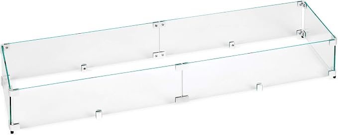 77.5" X 11.5" X 6” Linear Glass Flame Guard by AmericanFireProducts