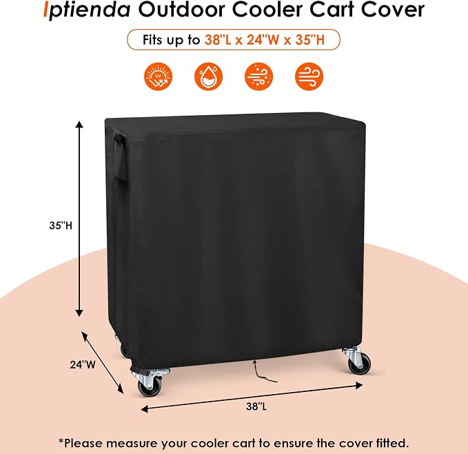 Outdoor Cooler Cart Cover, 38inch Patio Cooler Cover Waterproof - Image 2