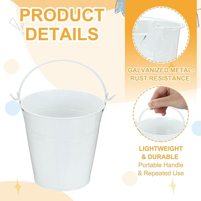 Small Metal Buckets, Mini Buckets - Image 3