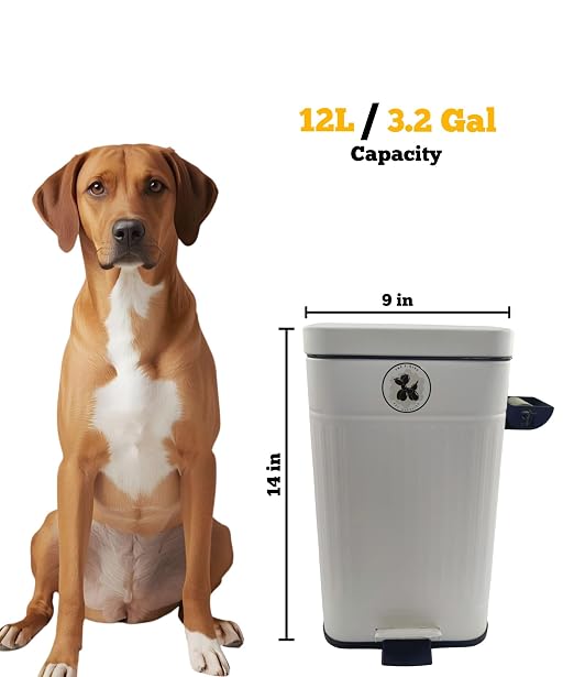 Dog Poop Trash Can Outdoor Activated Carbon Filter Odor Control, 3.2 Gallon - Image 2