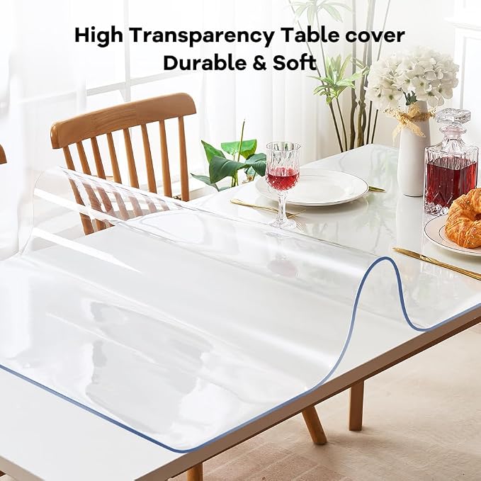 42x108 Inches Eco Plastic Glass Table Cover Protector PVC Clear Table Protector - Image 9