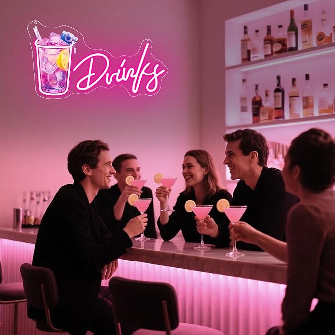 Drinks Neon Signs for Wall Decor, Cool Cocktail Glass LED Sign Art Wall Lights - Image 8