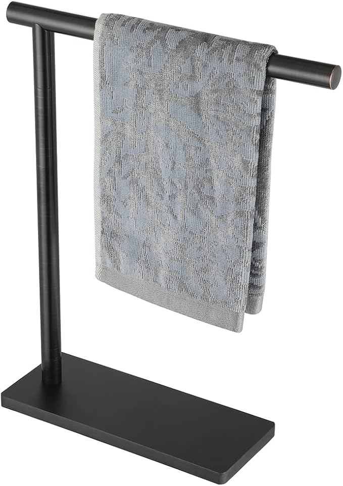 JQK Hand Towel Holder Stand Oil Rubbed Bronze, Modern Tree Rack Free Standing by Homeimprovement