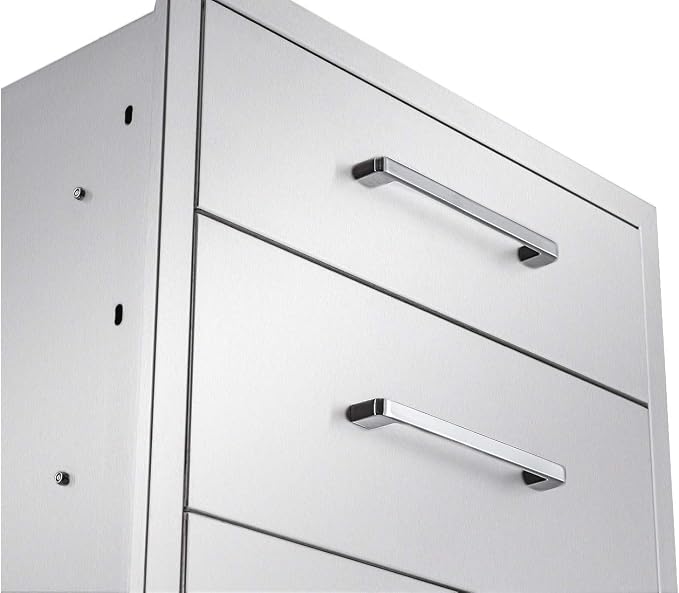 Outdoor Kitchen Drawers Stainless Steel 3-Drawer BBQ Drawer 18" W x 21" H x 23" - Image 7