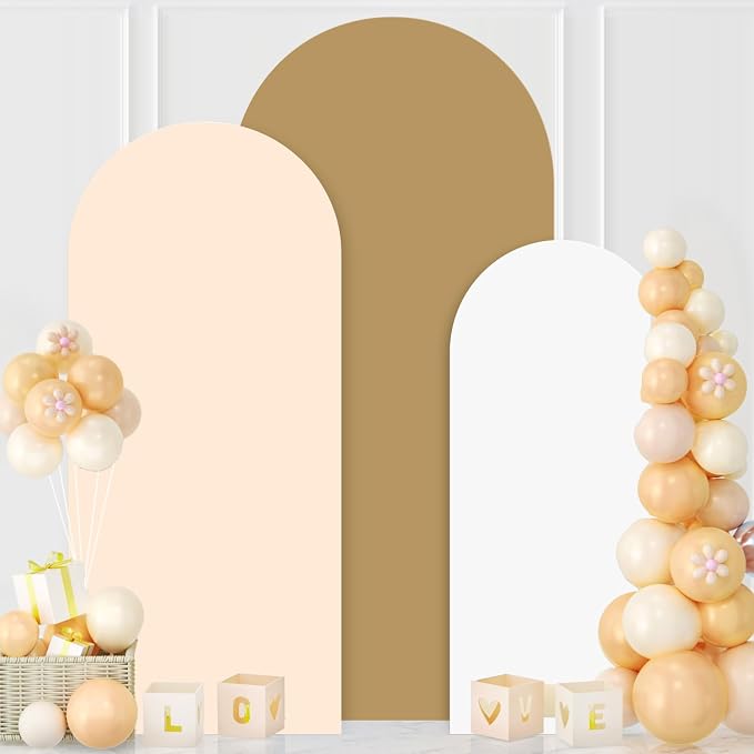 MODFUNS Mixed Color Arch Backdrop Covers 4ft 5ft 6ft Khaki Beige White Spandex by MODFUNS
