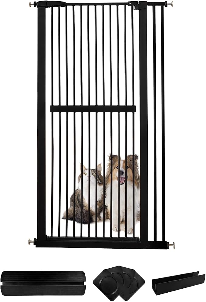 Lumizone Extra Tall Cat Gate 61.02" High Pressure Mounted Extra Wide by Lumizone