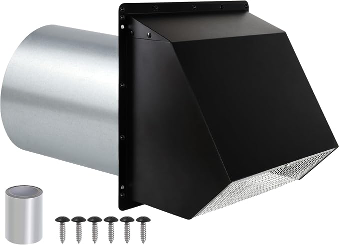 5 inch dryer Vent Cover Exterior Wall Vent Hood Outlet Airflow Vent Dryer by JYINCPED