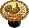 Thanksgiving Vintage Turkey Round Table Cloth Cover, Elastic Edge Waterproof by ModaQua
