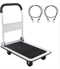 LEADALLWAY Foldable Push Cart Platform Cart 330lbs Capacity 4 Wheels by LEADALLWAY