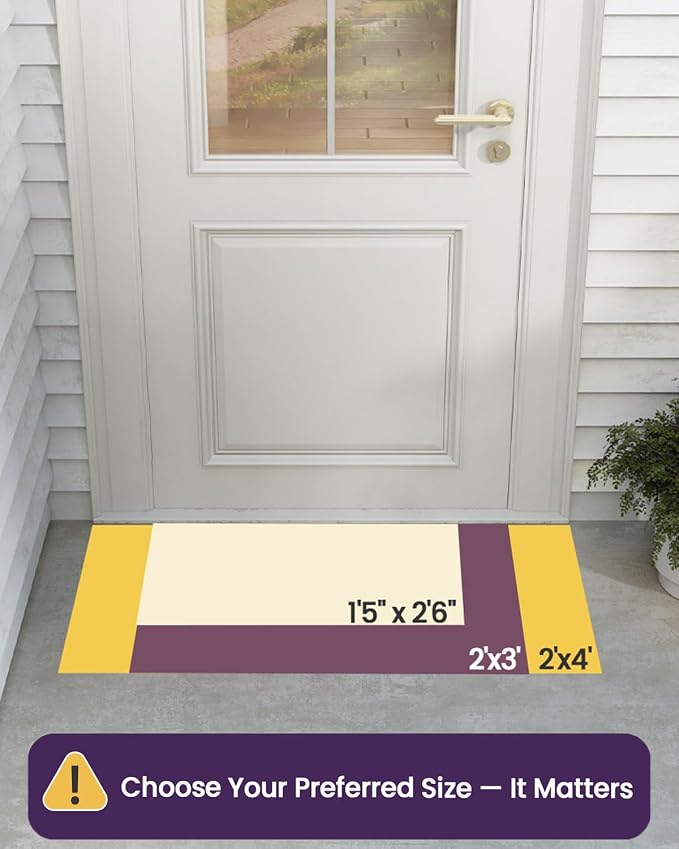 DEXI Front Door Mat Outside Entrance, 2x3 ft Rubber Entry Doormat Heavy Duty - Image 2