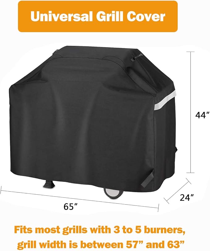 Utheer 65 Inch Barbecue Grill Cover, Heavy Duty Waterproof Charcoal Gas Grill - Image 2