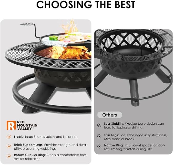 Red Mountain Valley 47" Outdoor Fire Pit - Image 4