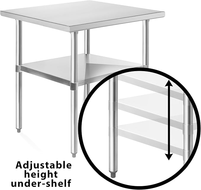 KUTLER Stainless Steel Table 24 x 30 Inches, NSF Heavy Duty Commercial Kitchen - Image 5