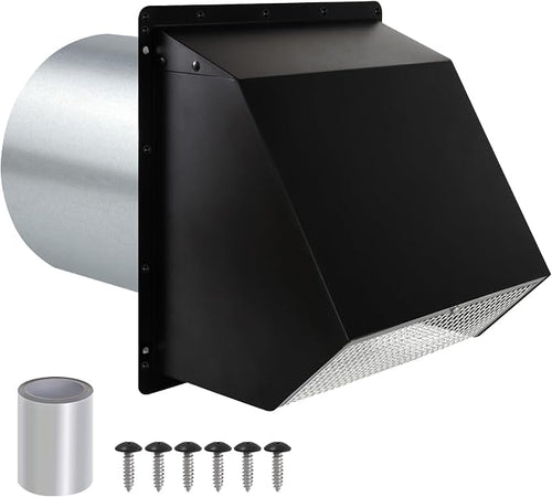 12 Inch Wall Vent Hood Exhaust Vent Cover Cap Outdoor Hooded Wall Vent by JYINCPED