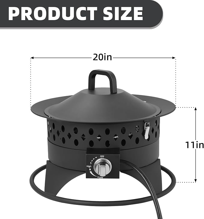 Breezz 20 Inch Propane Fire Pit - Image 2