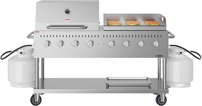 60 in. 8-Burner Commercial Outdoor Propane Gas Grill by KoolMore
