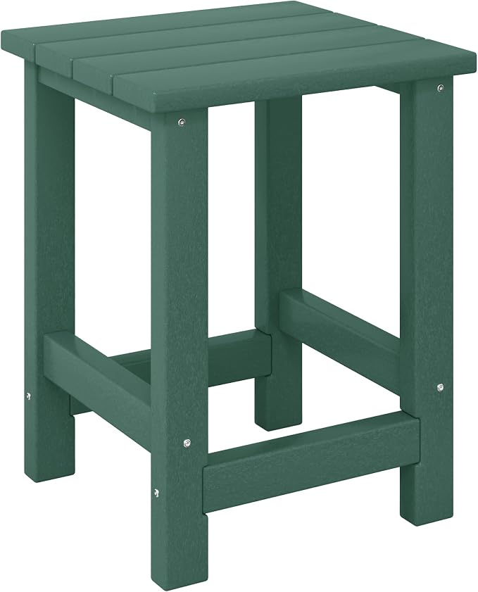 Costaelm Kids Outdoor Side Table, Small Patio HDPE Adirondack Square Table by Costaelm