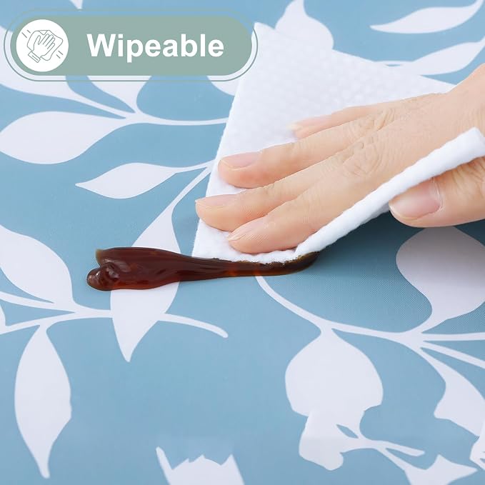 misaya Rectangle Waterproof Vinyl Table Cloth, Wipeable Tablecloth - Image 5