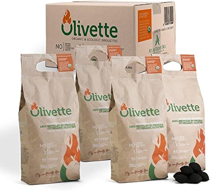 Organic Charcoal Briquettes by Olivette, Reusable Charcoal by Olivette