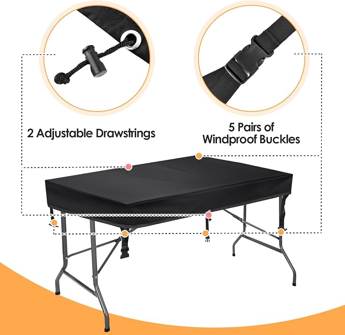 TOHONFOO Rectangular Folding Table Cover - Image 3