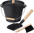 GameXcel Ash Bucket with Lid and Shovel Hand Broom by GameXcel