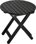 Outdoor Small Round Folding Side Tables, Foldable Wooden End Table by BestforYou