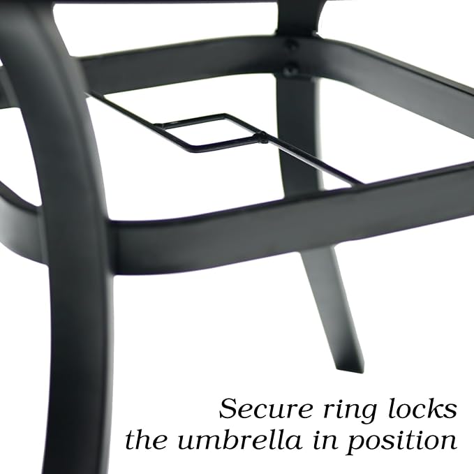 Patio Dining Square Table Outdoor Steel Table - Image 7