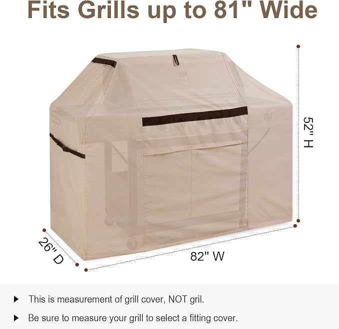 Large Grill Cover 82 Inch 600D Water Proof Outdoor Oversize Barbecue Smoker - Image 2