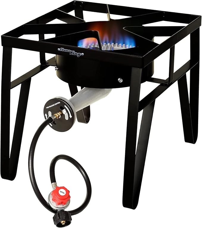 Flame King Heavy Duty 200K BTU, 0-20 PSI, Propane Gas Single Burner Bayou by FlameKing