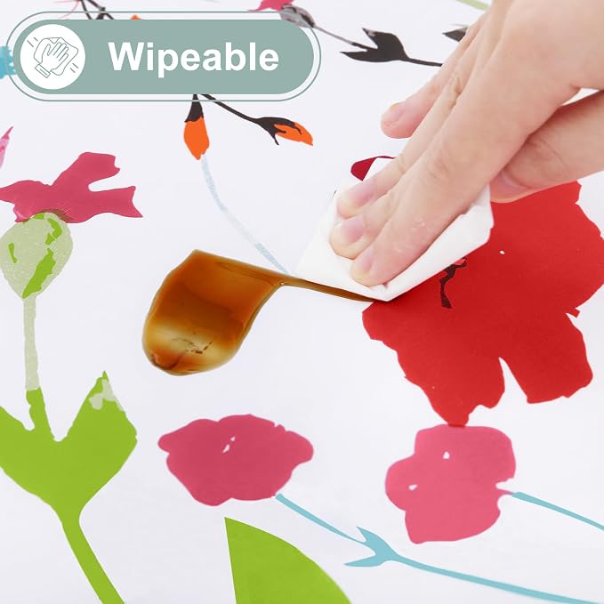 misaya Rectangle Waterproof Vinyl Table Cloth, Wipeable Tablecloth - Image 5