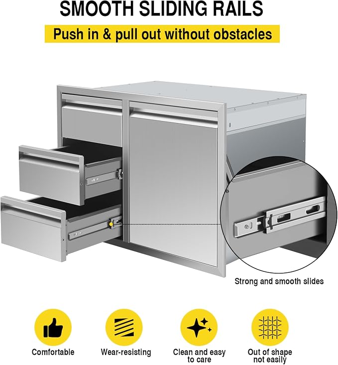 Outdoor Kitchen Drawer Combo, BBQ Access Trash Drawer Combo - Image 4