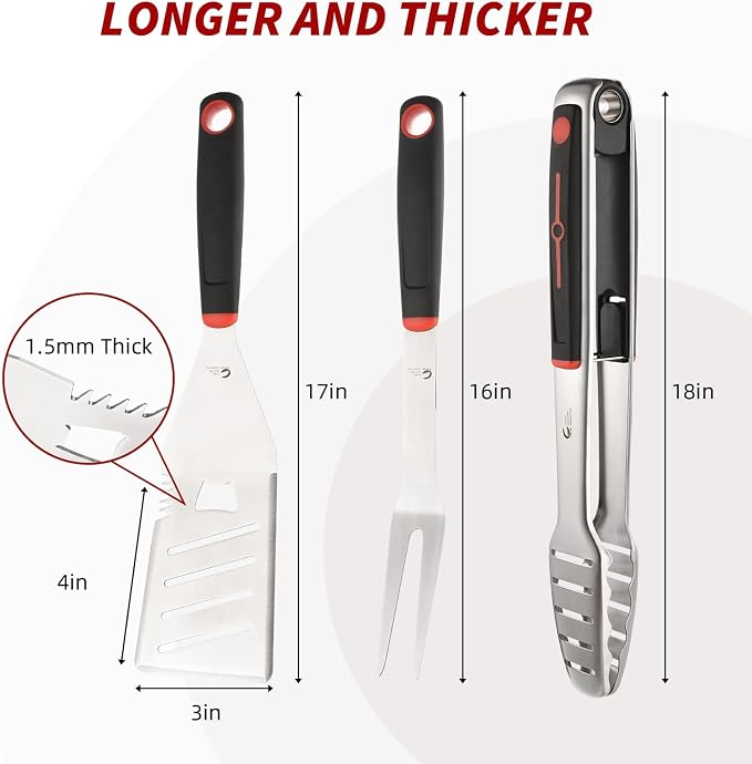 BBQ Tools Set, Tongs with Portable Bag, Essential Accessories - Image 2