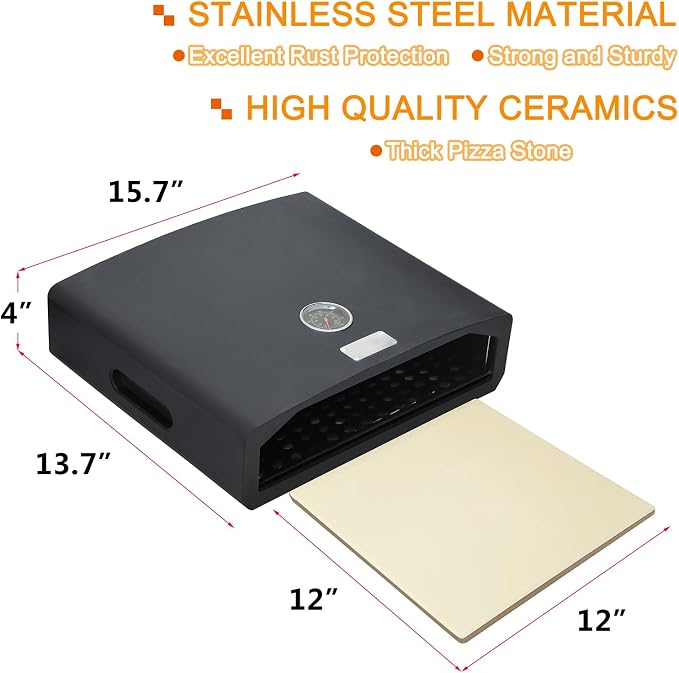 Skypatio Pizza Oven for Grill, Portable Outdoor Grill Top Pizza Oven - Image 3