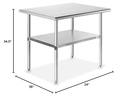 GRIDMANN Stainless Steel Work Table 36 x 24 Inches, NSF Commercial Kitchen Prep - Image 2