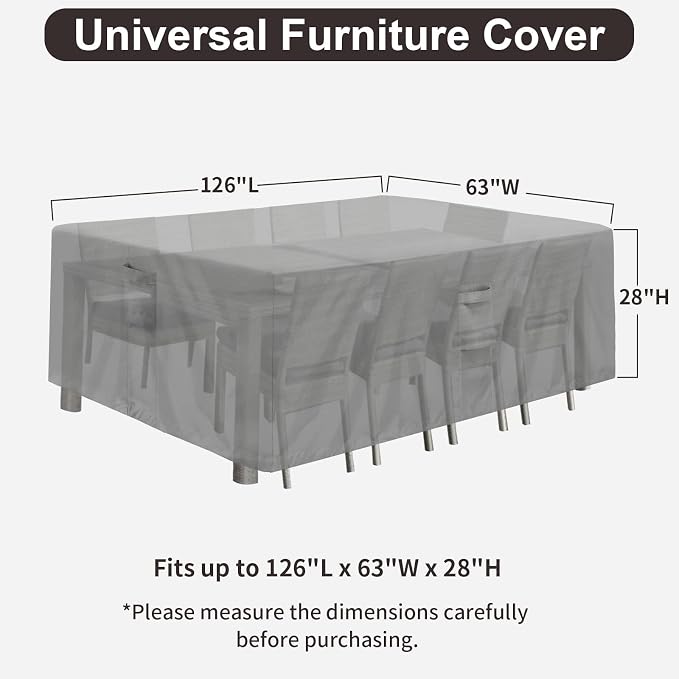 PureFit Patio Furniture Covers, Outdoor Table Furniture Cover Waterproof - Image 2
