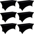 6-Pack 8ft Black Spandex Table Covers by Unknown